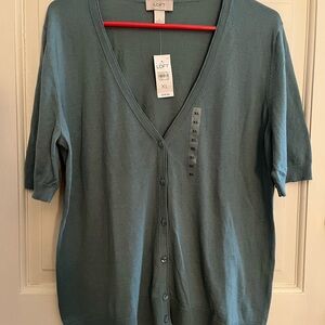 Cotton short sleeve cardigan